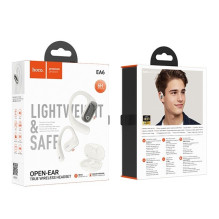 Wireless Headphones - Hoco EA6 Bluetooth 5.4, Open Ears, 6h Battery Life, White