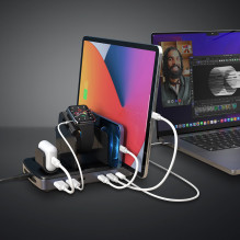 USB Charging Station - LINDY 160W 6 Port Smart Charger 3A USBType A and C