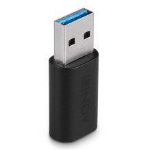 Adapteris - LINDY USB 3.2 Type A į C Adapteris, Juodas
