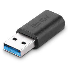 Adapteris - LINDY USB 3.2 Type A į C Adapteris, Juodas