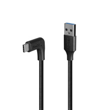 USB Cable - LINDY USB 3.2 Type A to C Cable, M / M, 10Gbps, 90° Right Angle, 1 m, Black