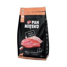 Dog Food - PAN MIĘSKO Veal with Turkey XS 30% Protein 20% Fat 3kg