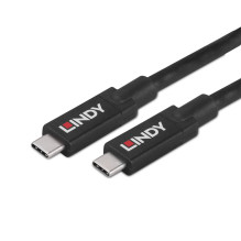 USB kabelis - LINDY Aktyvus USB 3.2 Gen 2 C / C Laidas, 10Gbps, 8K, 60Hz, 100W, 3 m, Juodas