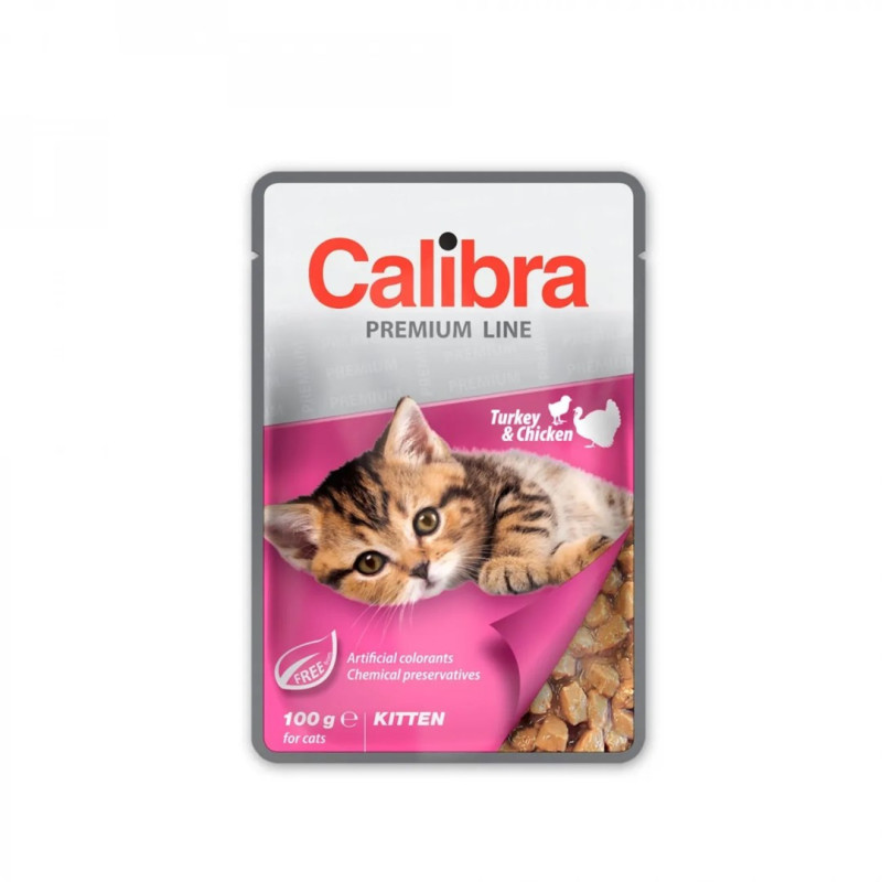 Cat Food - CALIBRA Premium Kittens Turkey and Chicken Wet 100g