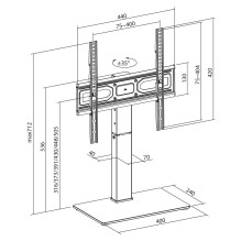 TV Stand - Maclean MC-1240 Universal for 32-65' TV, VESA 400x400, max 40kg TV Stand - Maclean MC-1240 Universal for 32-65' TV, VESA 400x400, max 40kg