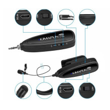 Wireless Microphone - KIMAFUN KM-G130-1 Lavalier Kit 30m Range Rechargeable