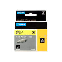Label Tape - Dymo Rhino 18054 Black Yellow Polyolefin 3:1 Shrink Ratio
