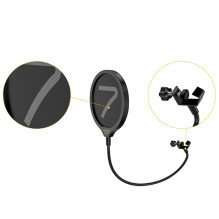 Microphone Accessory - 7-Ring Pop Filter Double Layer Nylon Mesh 13.5 cm