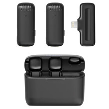 Wireless Microphone - ULANZI J12 Lightning Connector Noise Cancelling Black