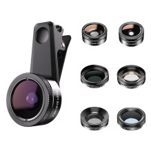 Phone Lens - Apexel APL-DG6 6-in-1 Kit with Wide Angle, Fisheye, Macro