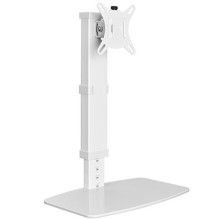 Monitor Holder - Single Monitor Stand 17'-32' Adjustable Height White