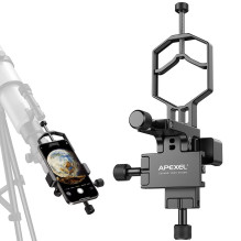 Phone Holder - Apexel APL-F003B Smartphone Holder for Telescopes with 3-Axis Adjustment