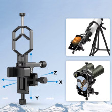 Phone Holder - Apexel APL-F003B Smartphone Holder for Telescopes with 3-Axis Adjustment