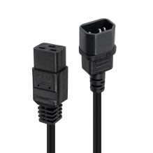 Extension Cord - LINDY Extension Cord IEC C14 to C19 10A / 250V 1 m Black