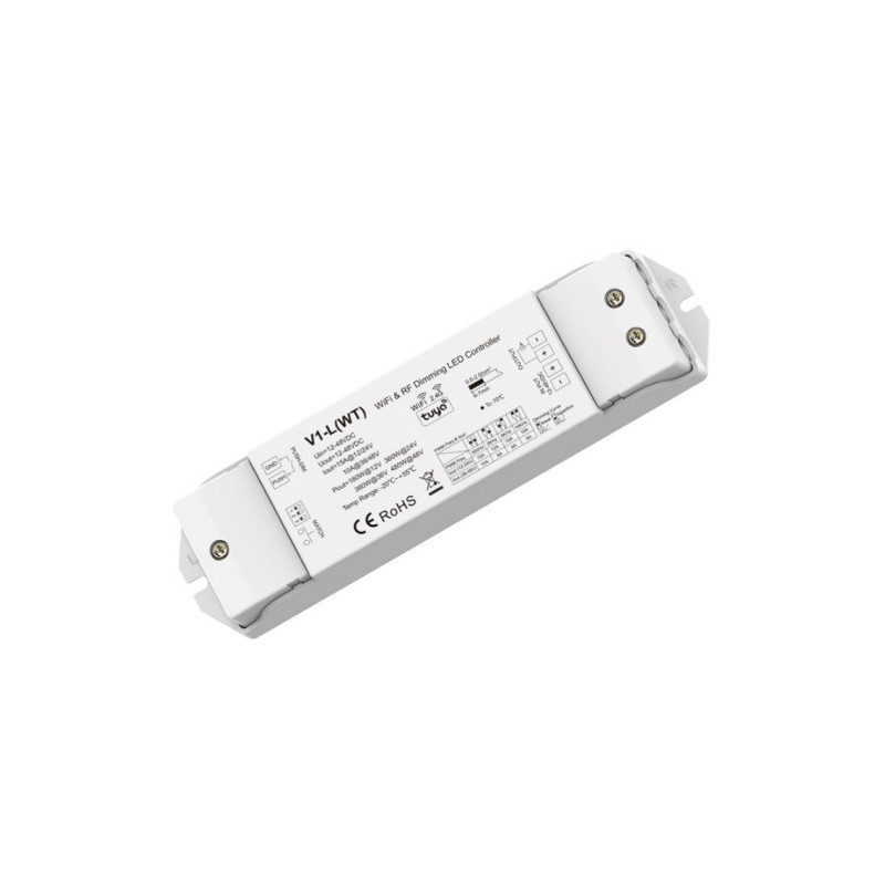 LED Valdiklis - V1-L(WT) 12-48V 1x15A Wi-Fi Push-Dim Tuya