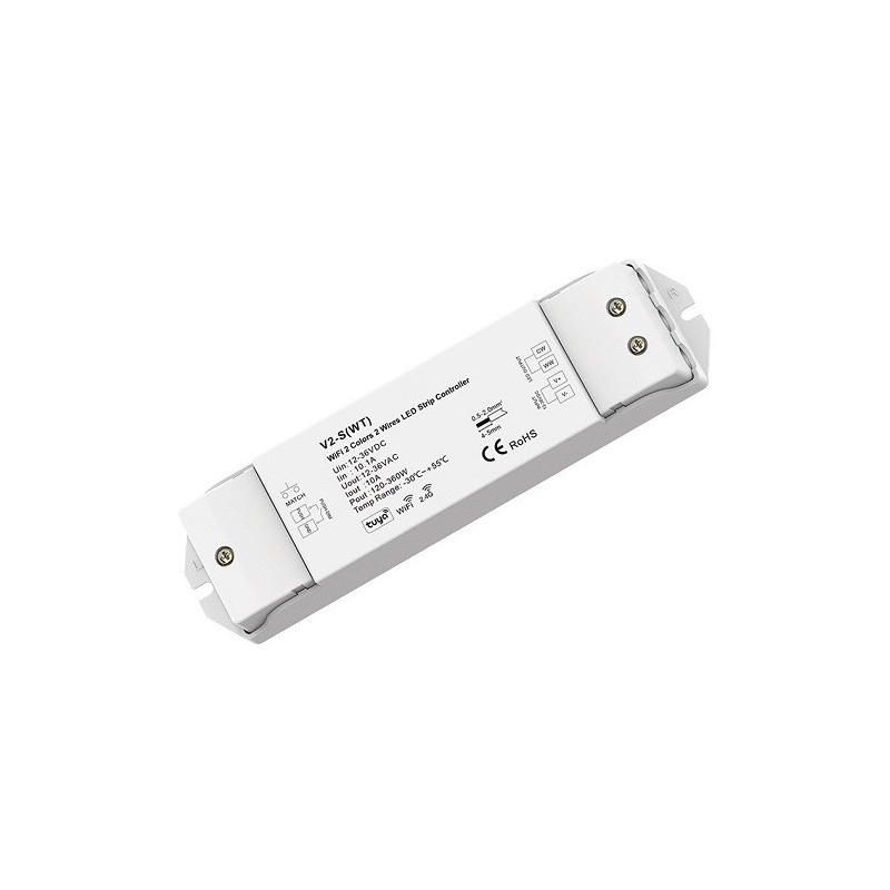 LED Valdiklis - V2-S(WT) 12-36V 10A Wi-Fi Tuya