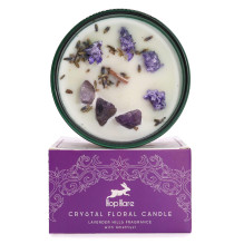 Home Fragrances - Hop Hare Crystal Floral Candle Lavender 22h Dark Green