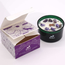 Home Fragrances - Hop Hare Crystal Floral Candle Lavender 22h Dark Green