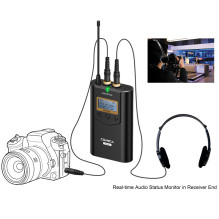 Wireless microphone - Comica CVM-WM100 dual-channel receiver for real-time monitoring