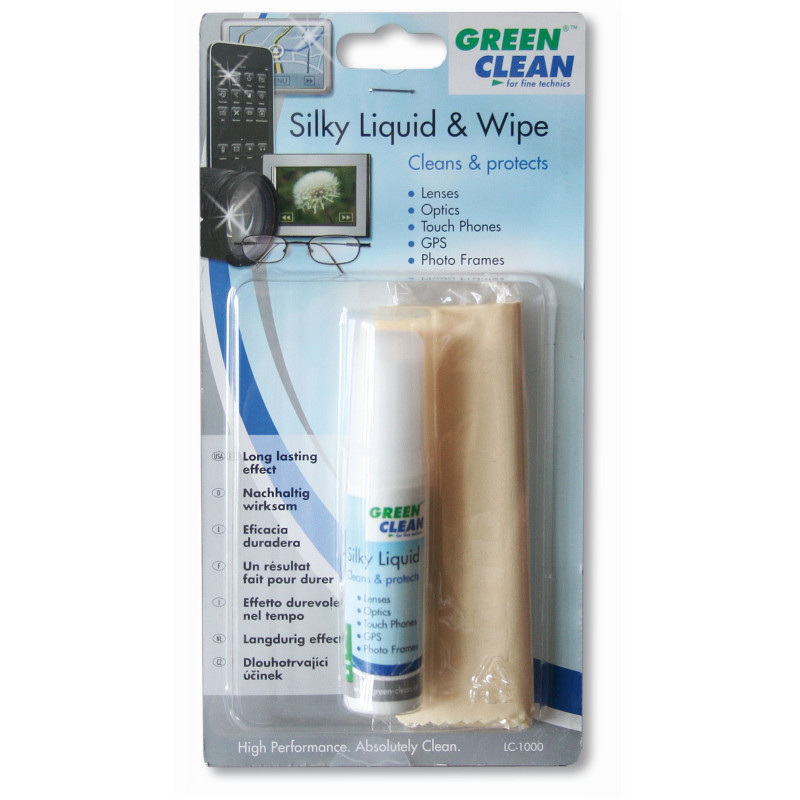 Optical Cleaning Kit - Green Cleaning Fluid and Microfiber Cloth