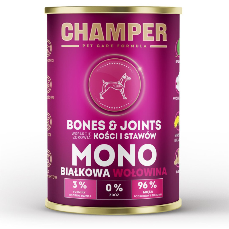 Pet Food - CHAMPER Bones and Joints Beef Moist 400g