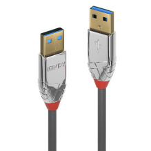 USB Laidas - LINDY Cromo Line USB 3.2 Type A į A Laidas, 5Gbps, 2 m, Pilkas