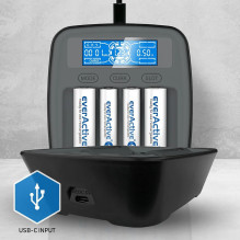 Charger - everActive NC1000MV2 Ni-MH USB-C for AAA / AA Batteries