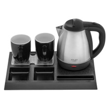 Electric kettle - Adler AD 1354 1.2L 1500W Stainless steel with cups Black