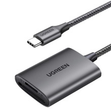 Atminties Kortelių Skaitytuvas - UGREEN CM401 USB C 5Gb / s SDHC MicroSD Aliuminis Pilkas