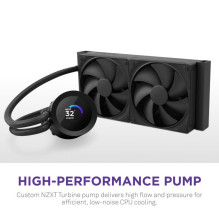 Procesoriaus aušintuvas - NZXT Kraken Plus 280 AIO skystas aušintuvas 2x140mm ventiliatoriai juodas