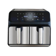 Hot Air Fryer - Unold Double Twin Zone 8L, 60-200°C, Black Silver