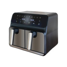 Hot Air Fryer - Unold Double Twin Zone 8L, 60-200°C, Black Silver
