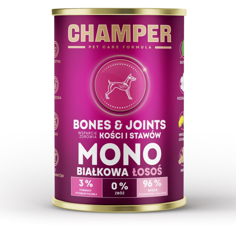 Dog food - CHAMPER bones and joints salmon wet food 400g