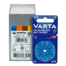 Baterija - Varta 675 klausos aparatų baterijos (60 vnt., 1.45 V, PR44)