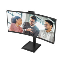 Monitorius - AOC CU34E4CW 34" WQHD 120Hz išlenkta 5MP vaizdo kamera juoda