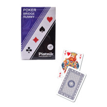 Kortų kaladė - Piatnik Poker-Bridge-Rummy 2 kaladės 55 kortos raudonos mėlynos