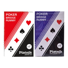 Kortų kaladė - Piatnik Poker-Bridge-Rummy 2 kaladės 55 kortos raudonos mėlynos