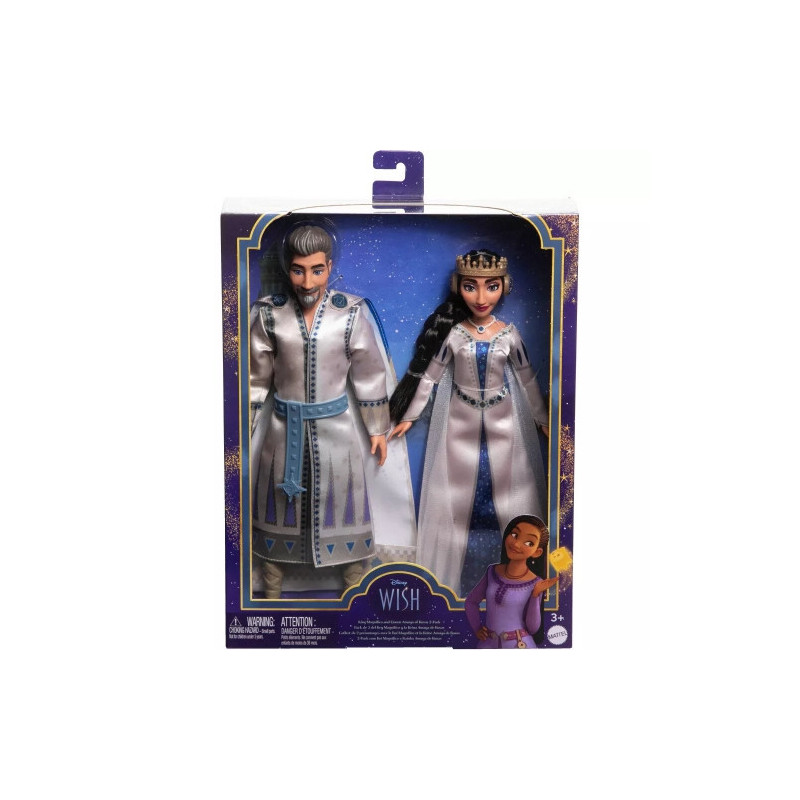 Lėlė - Mattel Disney Wish King Magnifico ir Queen Amaya 2-Pack Pozicionuojami