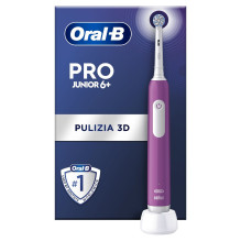 Elektrinė dantų šepetėlė - Oral-B Junior Rotating Toothbrush (Braun, 3 režimai, Violetinė)