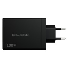 Įkroviklis - BLOW Sieninis įkroviklis USB-Cx4 PD 100W GAN Juodas