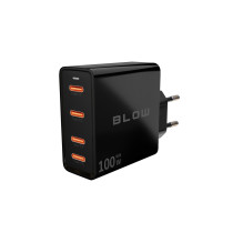 Įkroviklis - BLOW Sieninis įkroviklis USB-Cx4 PD 100W GAN Juodas