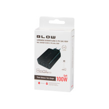 Įkroviklis - BLOW Sieninis įkroviklis USB-Cx4 PD 100W GAN Juodas
