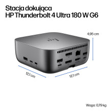 Dokavimo stotis - HP Thunderbolt 4 Ultra G6 Dock 180W Dual 8K HDMI Juoda