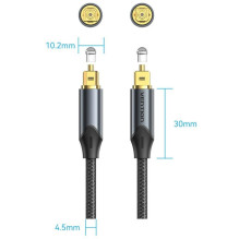 Optical audio cable - Vention 5m TOSLINK braided cable 4.5mm