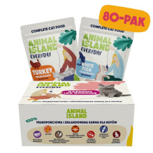 Pet food - ANIMAL ISLAND Turkey White fish fillet in broth 80x85g