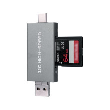 Memory Card Reader - JJC CR UTC5AC 3-Port SD/NM Reader 90MB/s Gray