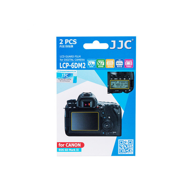 Camera Accessory - JJC LCP 6D Mark II Screen Protector Film (PET, 3H Hardness, Transparent)