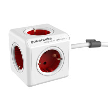 Energijos Tęsimasis Laidas - Allocacoc PowerCube Extended 5 Outlets 1.5m Cable Red