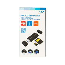 Memory Card Reader - JJC CR UTC4AC USB 3.1, Dual SD / Micro SD, 312MB / s, Black