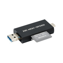 Atminties kortelių skaitytuvas - JJC CR UTC4AC USB 3.1, Dual SD / Micro SD, 312MB / s, Juoda